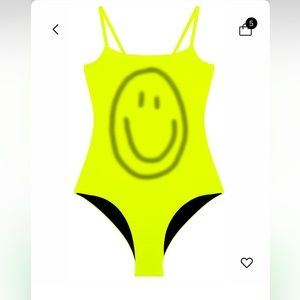 NWT Lazy Oaf Neon Smile One Piece Swimsuit UK 10 / US 6